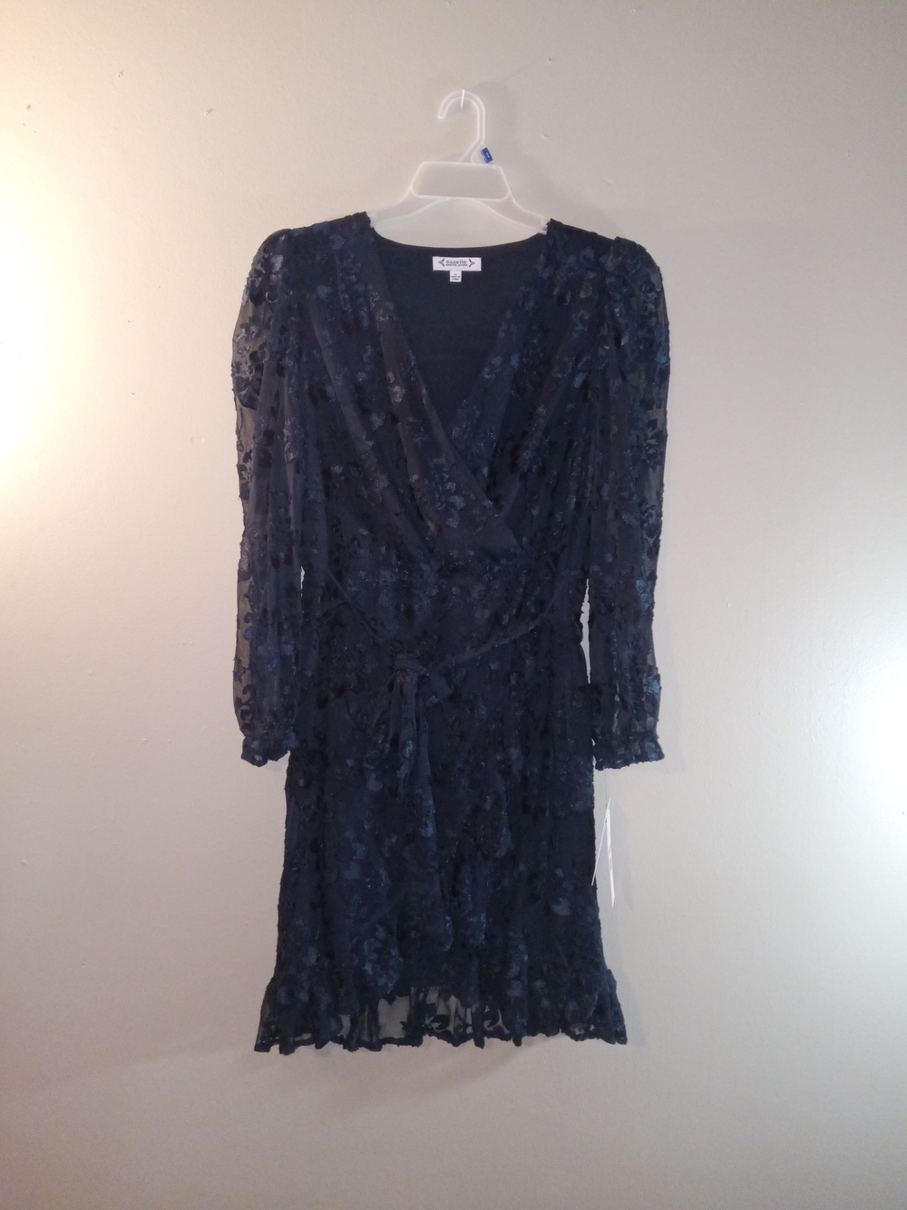 Nanette Lepore Navy Floral Wrap Midi Dress